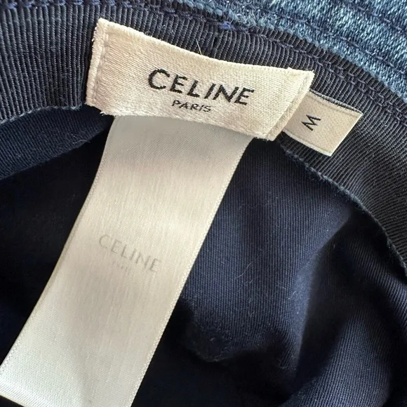 AUTH Celine Denim Bucket Hat Sz M